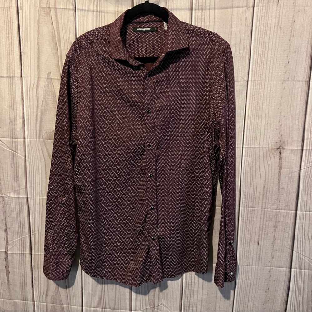 Karl Lagerfeld Snap Button Dress Shirt Size L